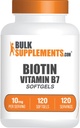 BulkSupples.com Biotin 10000mcg Softgels - Vitaminas B7, Biotinas Vitaminai plaukams, odai ir nagams, Biotinas Priedas - Gluten Free, 1 Softgel per Tarnybą, 120 Count (Pack of 1)