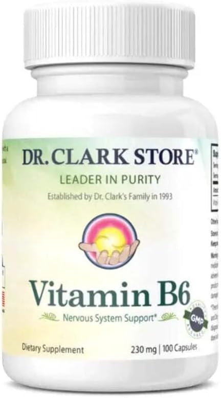 Dr. Clark Vitaminas B6 Priedas, 230mg, 100 kapsulių