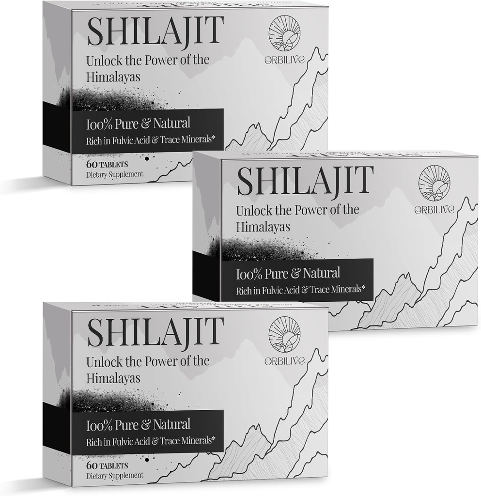 30 000 MG Shilajit tabletės, 100% Shilajit Pure, Himalayan Organic, Shilajit vyrams ir moterims turtingas Fulvic Acid & 85 + Sekti mineralus, "Shilajit" energijos ir imuninės sistemos priedas, 180 Skaičiavimas