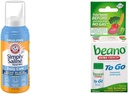 Arm & Hammer Tiesiog Saline Nazal Spray 4.5oz & beano Go Gas Relief Tablets 12 Count