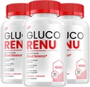 Gluco Renu Capsules - GlucoRenu Advanced Supplement, All Natural Formula to Maintain Healthy Levels, Maximum Strength Formula, Gluco Renuw Capsules Reviews (3 Pack - 180 Capsules)