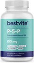 BESTVITE P- 5- P 100mg (120 vegetariškų kapsulių) (CoEnzymated Form of B- 6) - No Stearates - Vegan - Non GMO - Gluten Free - No Silicon Dixide - No Želatina
