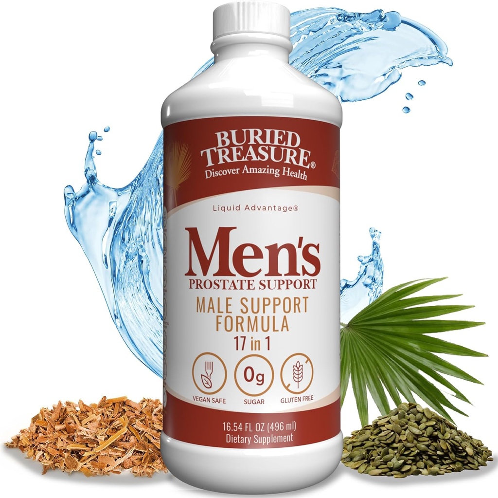 palaidotas Treasure: vyrų prostate Comply - Natural Herbal Formulės papildas w / Saw Palmetto, Pygeum Bark, & Stine Nettles remti sveiką šlapimo ir prostatos funkcija - 16 oz