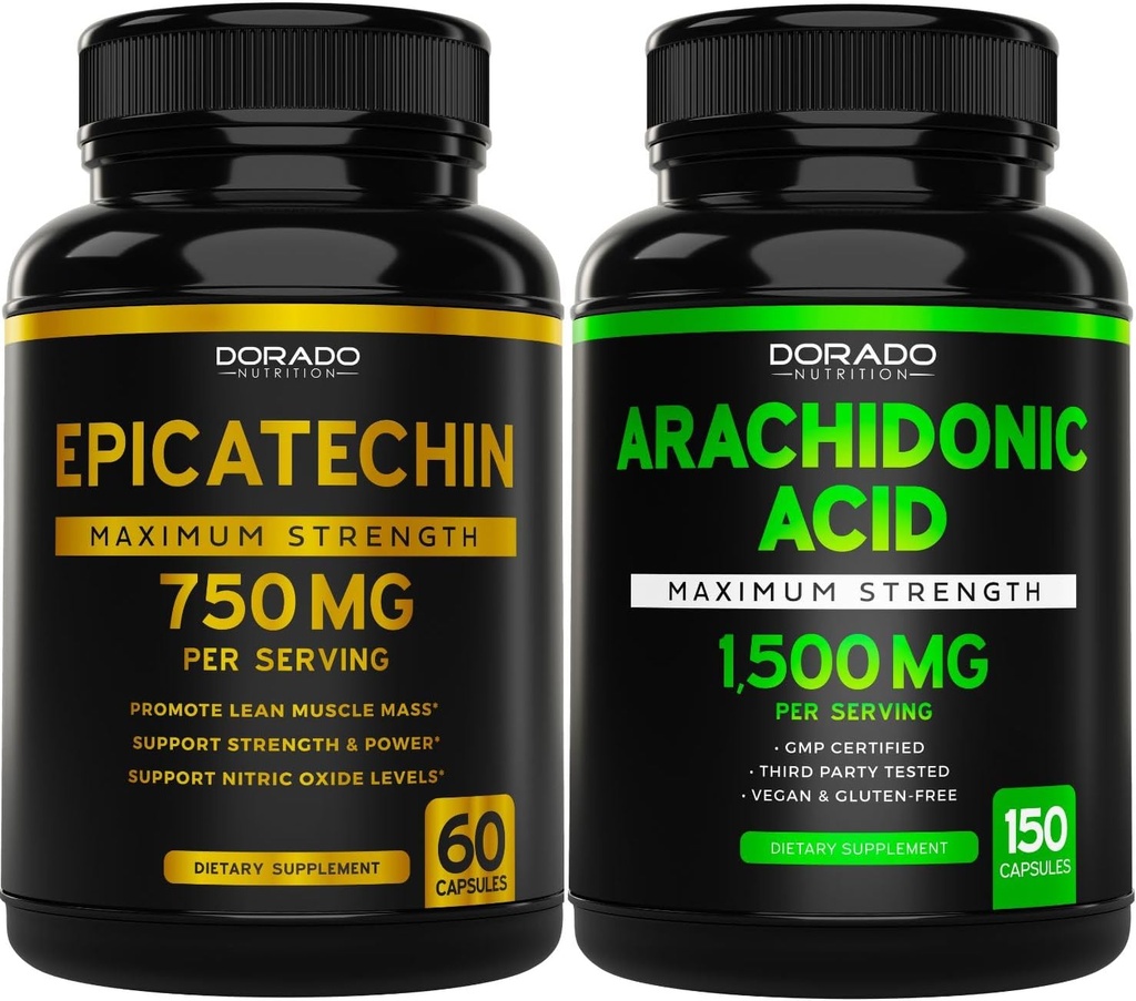 DORADO NUTRITION Epicatechin Extract 750mg Per Serving - (120 Capsules) and Arachidonic Acid Supplement 1500mg (150 Capsules)