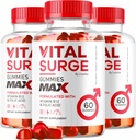 (3 pack) Vital Surge - Vital Surge vyrams Gummies, Vital Vita Surge Max Maksimalus stiprumas 1050 MG, VitalSurge Addition Support Gummy Advanced Formulės, Premium Vitaminas Gomitas (180 Gummies)