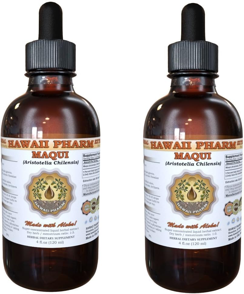 Maqui Liquid Extract, Organic Maqui (Aristotelia chilensis) Tincture Supplement 2x2 oz