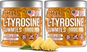 2 Pack - JOYLI L- Tirozino gummies 1000MG - Sugar- Free Vegan Focus Addition & Mood Support for Kids & Suaugusiesiems - 500mg per Gummy - Miego gummies for Memory, Energy & Wellness - 60 vnt. / Pack