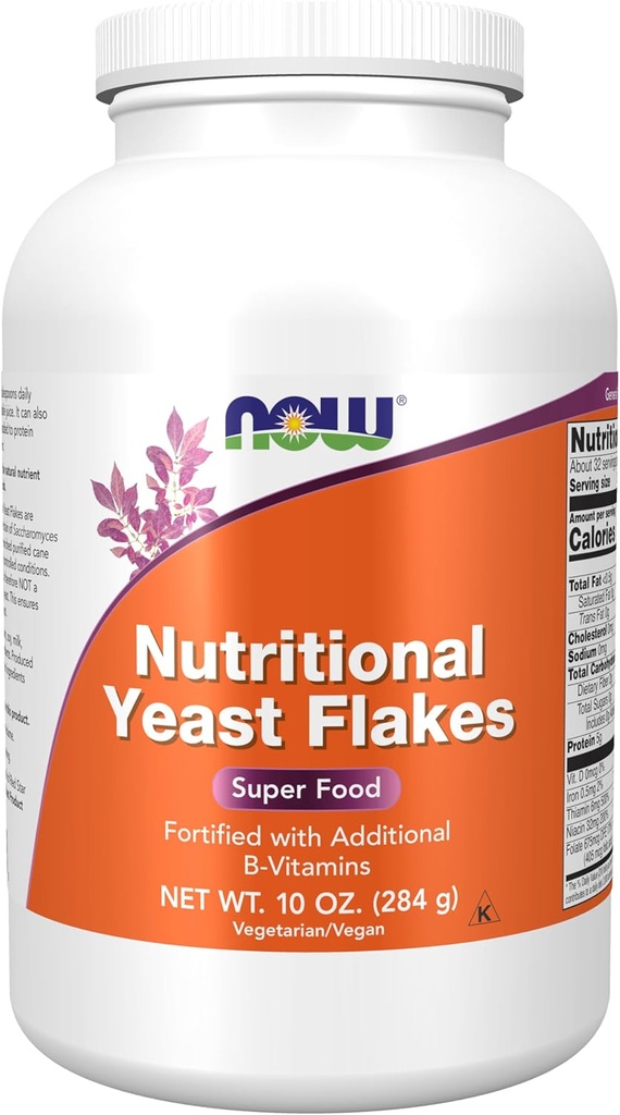 NOW Foods Supplements, Nutritional Yeast Flakes, Fortified with Additional B-Vitamins, Super Food, 10-Ounce