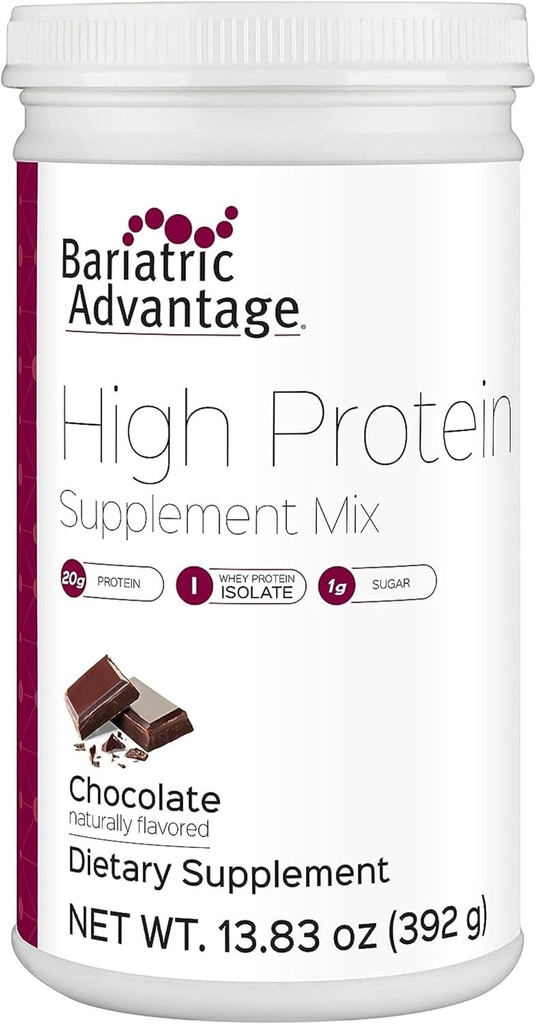 Bariatic Advantage High Protein Addition Mix, 20 Grams Išrūgų baltymų Izoliuoti Mažas cukrus su 100 Kalorijų per Tarnavimas - Šokoladas, 14 Paslaugos