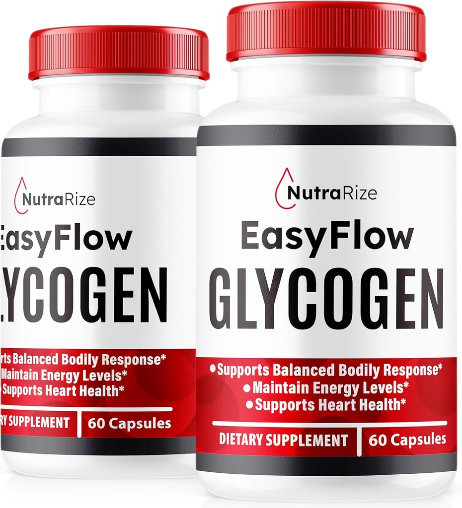 NutraRize (2 Pack) Easy Flow Glycogen, EasyFlow Glycogen Support Capsules, Easy Flow Glyco Optimizer, Official EasyFlow Glyco Optimiser Caps, Easy Flow Detox Cleanse, Easy Flow Glycol (120 Capsules)