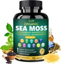Bualle Irish Sea Moss Capsules - Organic Sea Moss, Black Seed Oil, Ashwagandha papildai su Bladderwrack, Ginger & Burdock Root - Palaiko Daily Wellness, Skin & Energy - 150 Capsules (1 rinkinys)