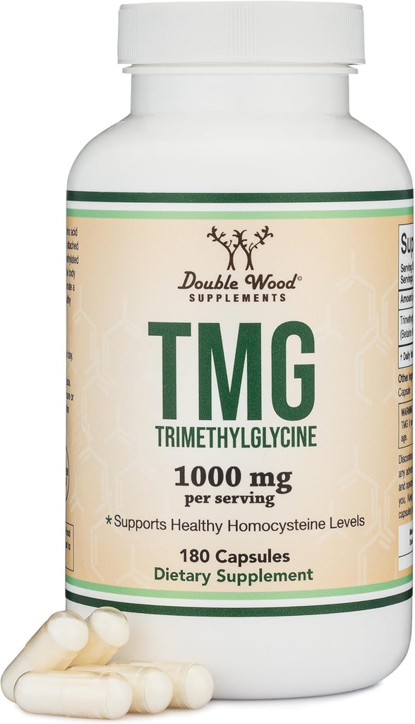 Double Wood Additions TMG Trimetilglicinas 1 000 mg per serving, 180 kapsulių (TMG Additions for Homocsteine Control)