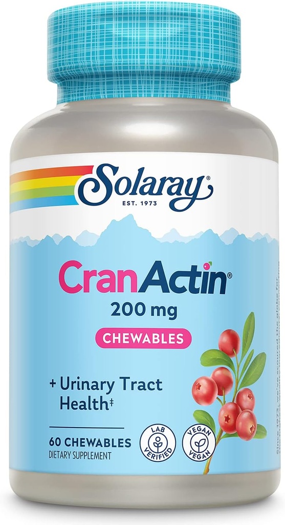 SOLARAY Cranactin 200 mg Chewable Tablets | 60 Count