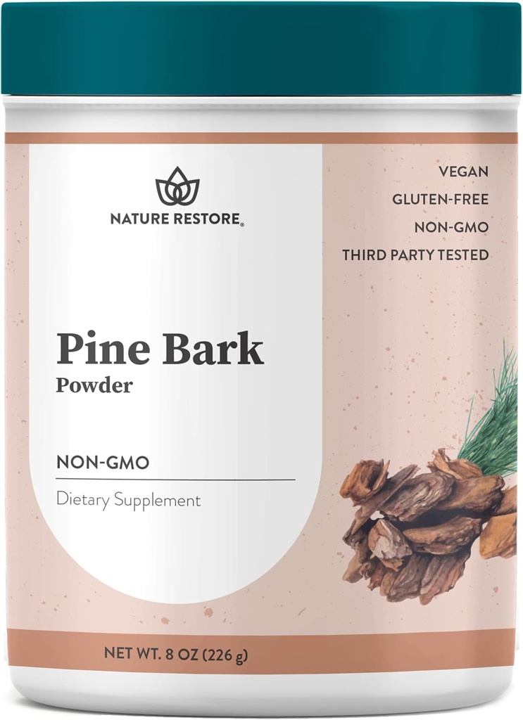 Nature Restore Pine Bark Extract Powder, 8 ounces/226 Grams, Standardized to 95 Percent Proanthocyanidins, Vegan, Gluten Free, Non GMO