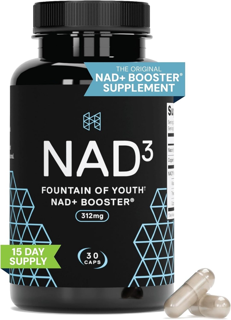 HPN NAD + stiprintuvas - Nicotinamide Riboside Alternative (NAD3) vyrams ir moterims 124; Anti Aging NRF2 aktyvatorius, 312 mg vienam tarnavimui - Gamtos energijos priedas ilgaamžiškumui ir ląstelių sveikatai, 30 Veggie Pills