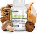 Organixx USDA Organic Mushroom Addition, 7 Fermentuoti grybų - Lions Mane, Shiitake, Cordyceps, Turkey Tail, Reishi - for Immune & Digestion Support, 60 Vegetarian Capsules