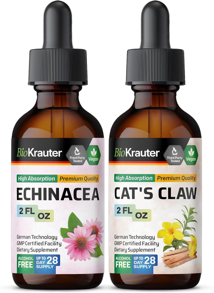 BIO KRAUTER Echinacea Tincture 2 Fl. Oz. & Cat 's Claw Tincture 2 Fl. Oz.