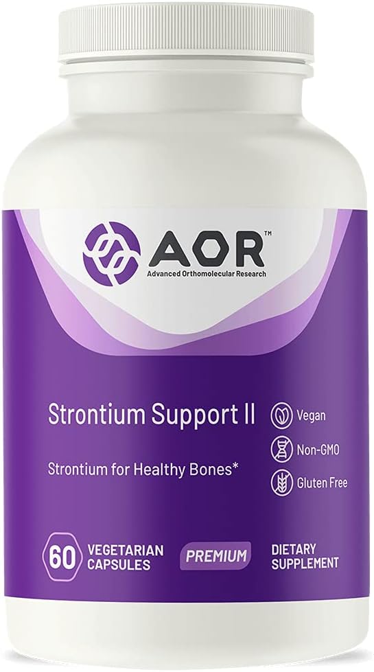 AOR, Stroncio Support II, Mineral Support for Bone Health, Vegan, Non- GMO (60 cps)