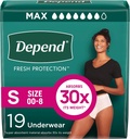 Depence Fresh Protection Suaugusiųjų vystyklai, Independence & Postpartum Bupterp Leake Underwear for Women, Disposable, Maxy, Small, Blush, 19 Count, Pakavimo gegužės Vary