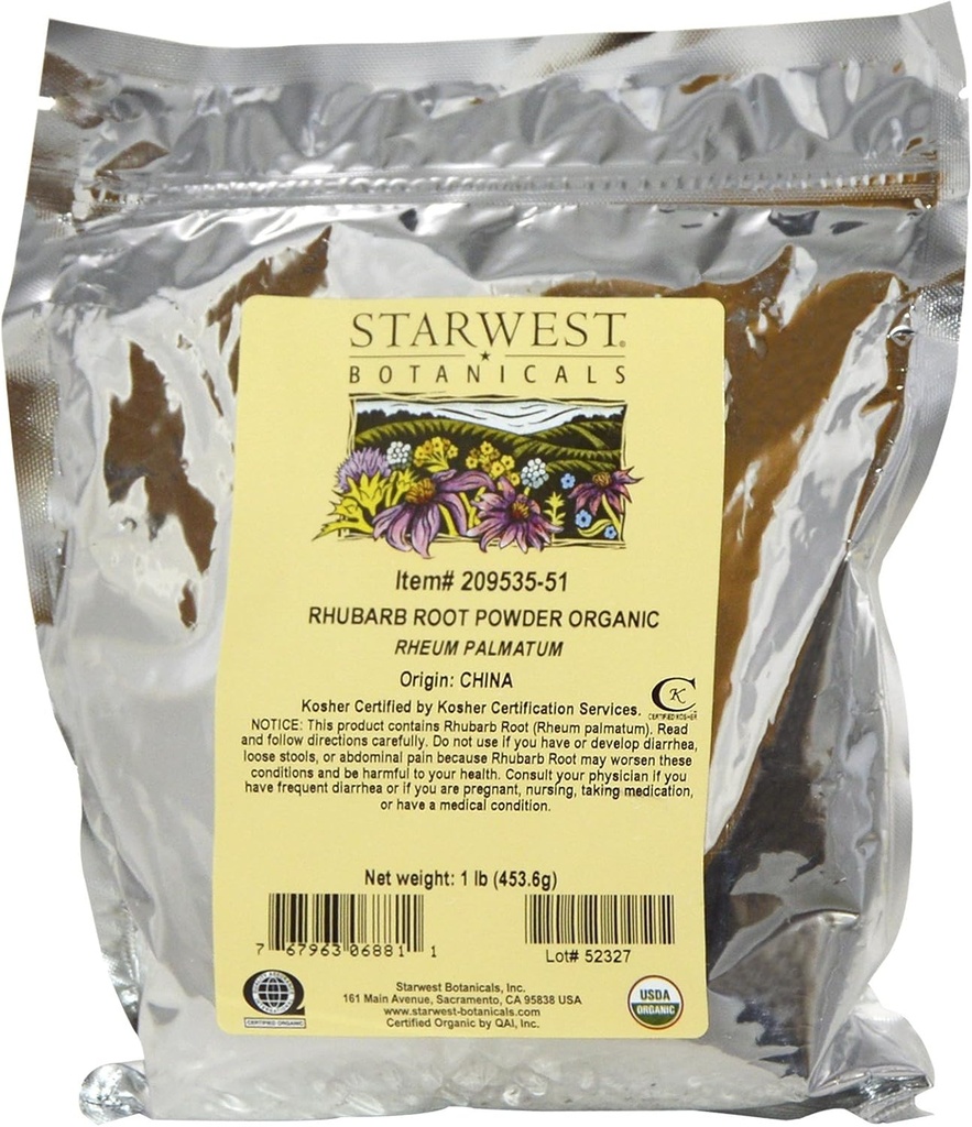 Organiniai rabarbarai Šaknys milteliai 1 Svarai