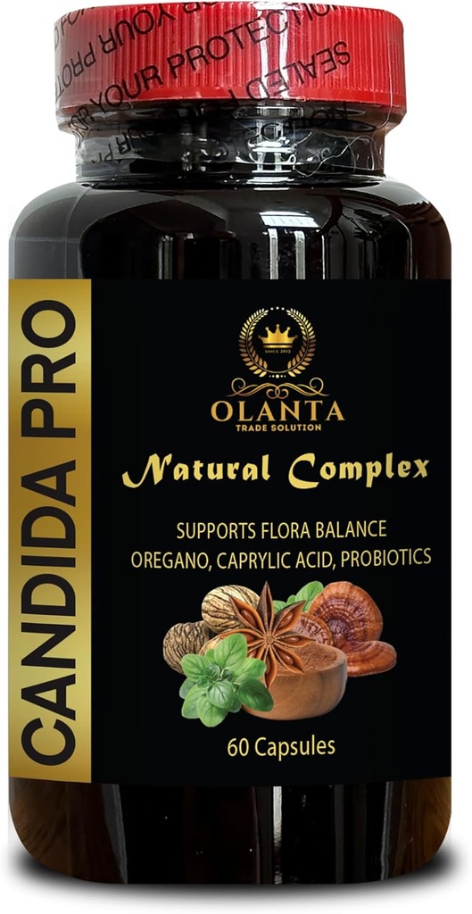 Candida Support Complex - arabinogalactan Immune, probiotikai moterims Digestive Health, Oregano lapų ekstraktas, Žarnyno Cleanse, Gut Health Support - 1 Butelis 60 kapsulių