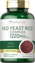 Carlyle Red Yeast Rice Complex ® 124; 1220mg ® 124; 120 Capsules ® 124; Policosanol ® 124; Non- GMO ir Gluten Free Addition