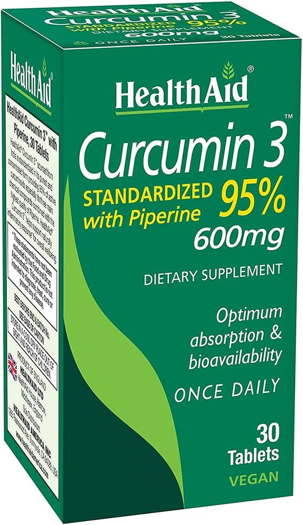 Curcumin Complex 600 mg, 30‑Count | Turmeric Extract with Bioperine for Enhanced Absorption, 95% Curcuminoids | Vegan, Daily Joint & Immune Support Supplement