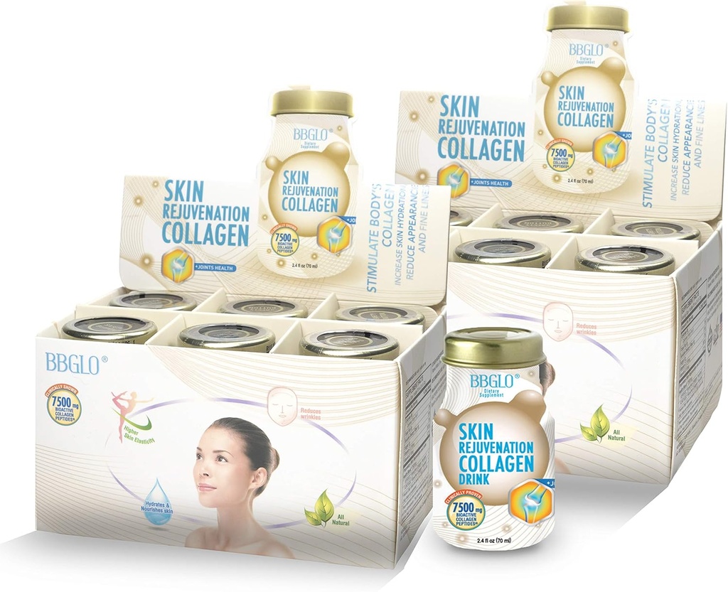 BBGLO ® odos atjauninimas Collagen Drink - Antisenėjimo kompleksas, 2.4 fl. Oz (12 Buteliai, bendras)