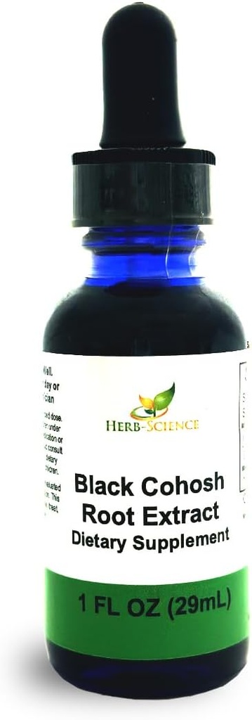 Black Cohosh Root – Supports Menstrual Relief, Menopause Relief,Healthy Blood Pressure, Circulation – Alcohol-Free Liquid Extract, 1 oz - Herb-Science