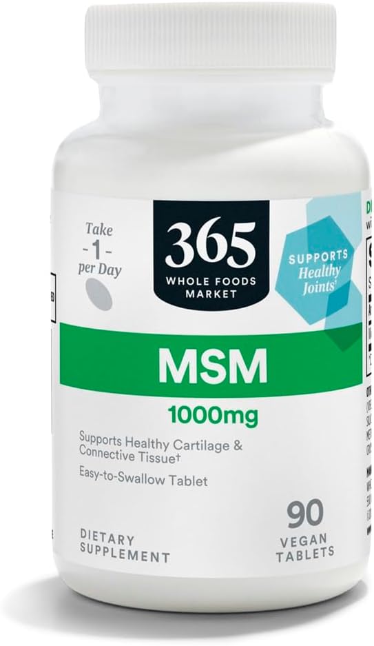365 pagal visą maisto produktų rinką, MSM 1000Mg, 90 tabletės