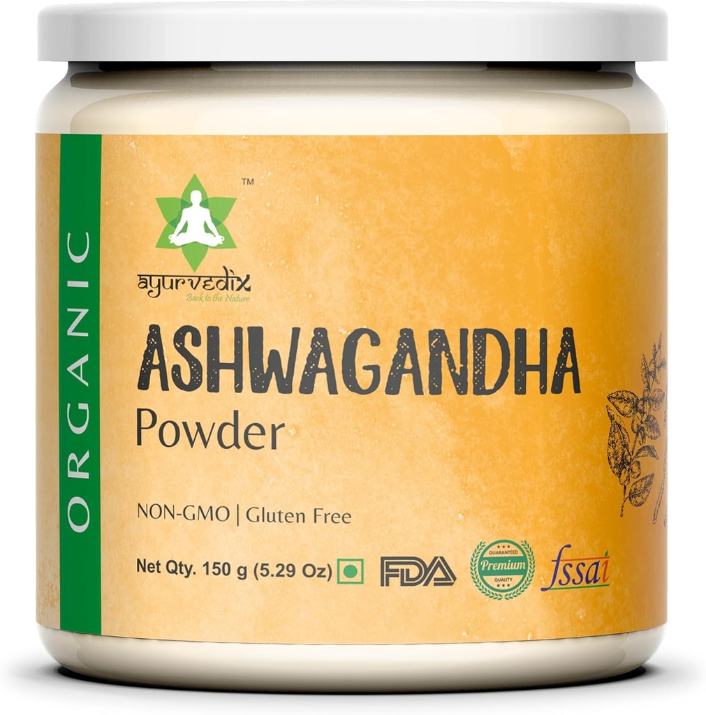 Organic Ashwagandha Root Powder Powder 124; 5.29oz Reasonable JAR 124; 100% Žaliavos iš Indijos Ş124; Widania Somnifera - Ayurvedic Žolinių papildas Milteliai