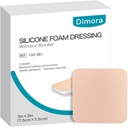 Dimora Silikone Foam Dressing Before Border 10 Packa- 3 "x 3" Labai absorbentas lipni vandeniui nelaidi lentynos už Wounds, Cuttable Pads už Wound Care and Dressings