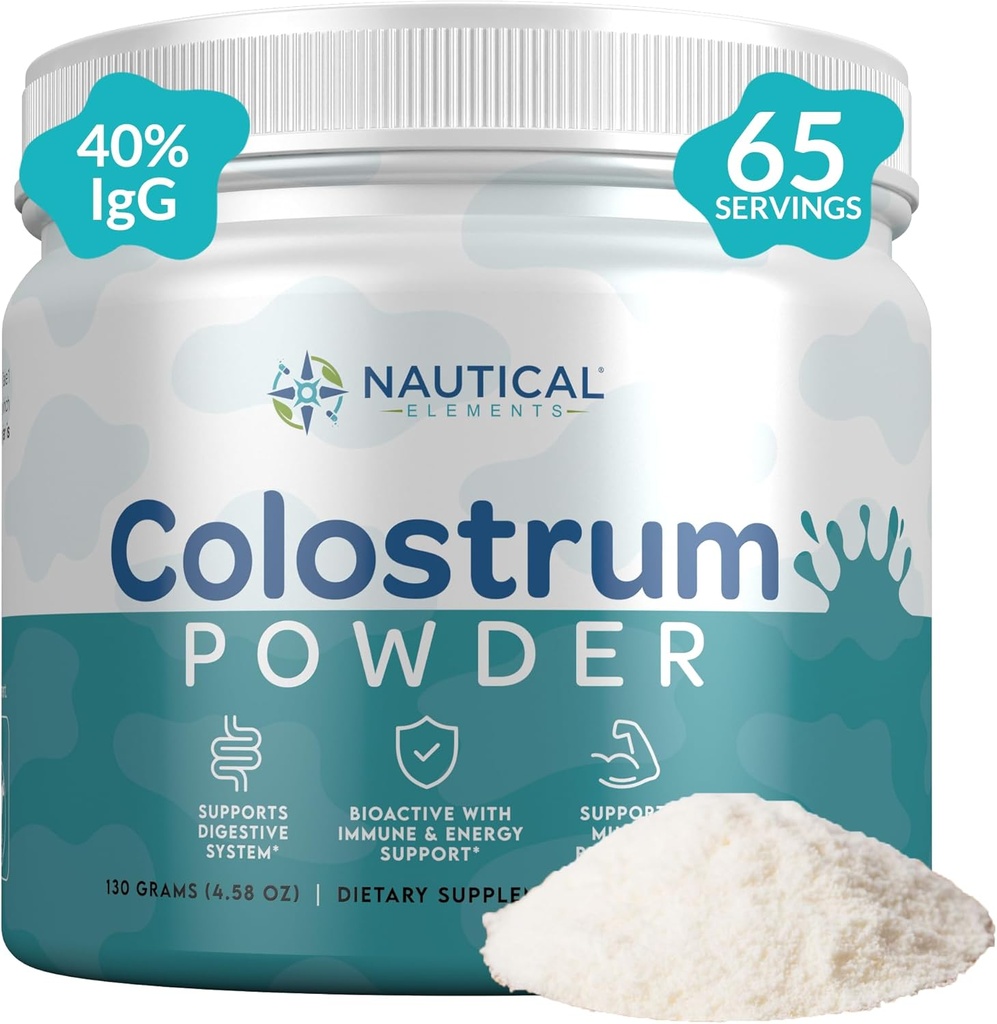 Pure Colostrum Mill 130g, 40% IgG, 65 Servings ® 124; First 4-6 Value Milking, Gras- Fed, Pasture Auced, Unflavored Carbostrum Addition from Midwest USA Farm ® 124; Calostro Bovino para Adultos