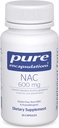 Pure Encapsulations NAC 600 mg - N- AcetylCysteine NAC Additive for Lung Health & Immune Support, Liquid Support & Antioksidants * - su Freeform N- Acetyl- L- Cysteine - 30 kapsulių