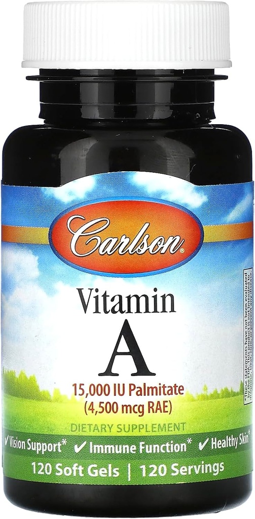 Carlson Labs Vitaminas A Palmitatas, 15000 TV, 120 Softgels