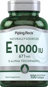 Pipecing Rock Vitaminas E 1000 TV Softgel Kapsulės (124; 671mg)