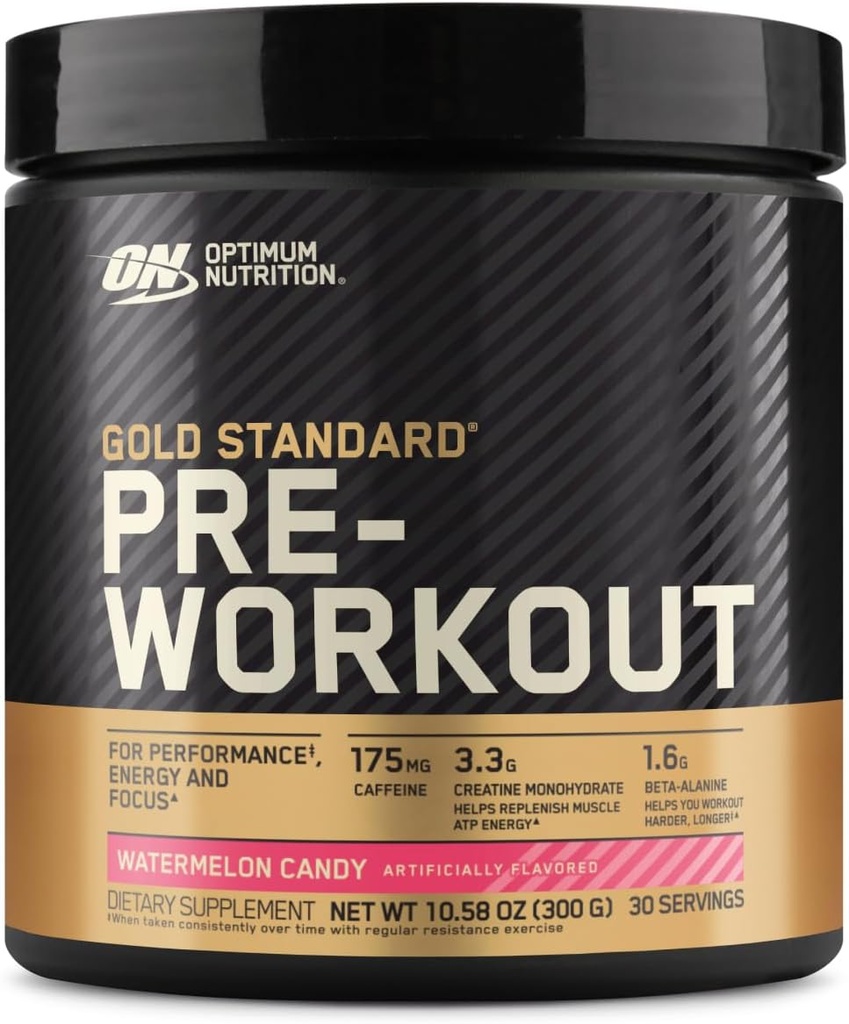 Optimum Nutrition Gold Standard Pre- Workout, Vitaminas D imuninės paramos, su kreatino, Beta- Alanine, ir kofeinas energijos, Keto Friendly, Watermelon Candy, 30 Paslaugos (Pakavimo gegužės Vary)