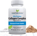 Collagen Peptide pylimas - Tipai I, II, III, V, X - Anti- Aging - Premium Collagen papildai & Collagen piliulės - hidrolizuotas baltymų tabletes moterims & Vyrai 1800 mg jaunatviškai odai