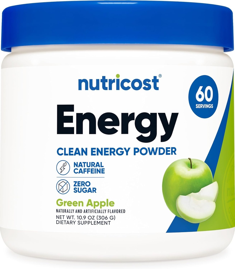Nutricost Energy Complex (Green Apple) (60 Servings) - Clean Energy Powder, 300g Dietary Supplement