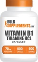 BulkSupples.com Tiamino HCl kapsulės - Tiamino hidrochloridas, vitamino B1 papildai - Gluten Free, 1 Kapsulė per Tarnybą, 500 Kiekis (pakuotė 1)