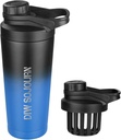 DIW 24 oz Shaker Bottle,Stainless Steel Mix Bottle with Noise-Free Design,Insulated Metal Shaker Cup for Protein Mixes and Pre Workout,Gym Cup Shaker(Black&Blue)