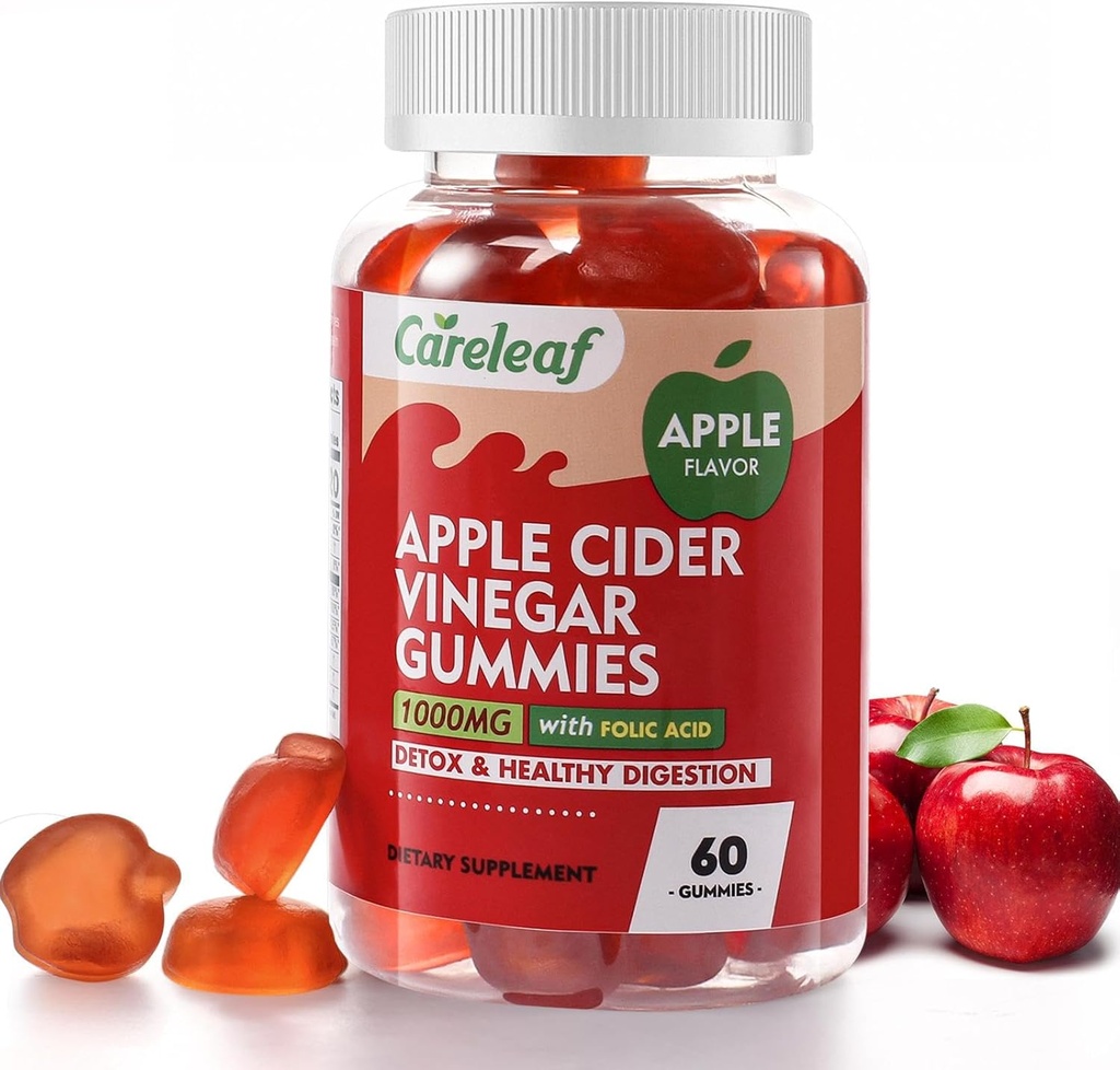 Apple Cider Actas Gummies 60 Katai 1000mg AVC su vitaminu B6 Vitaminas B12 Metabolizmas, Digestion, Detox, Gut & Immunal Health