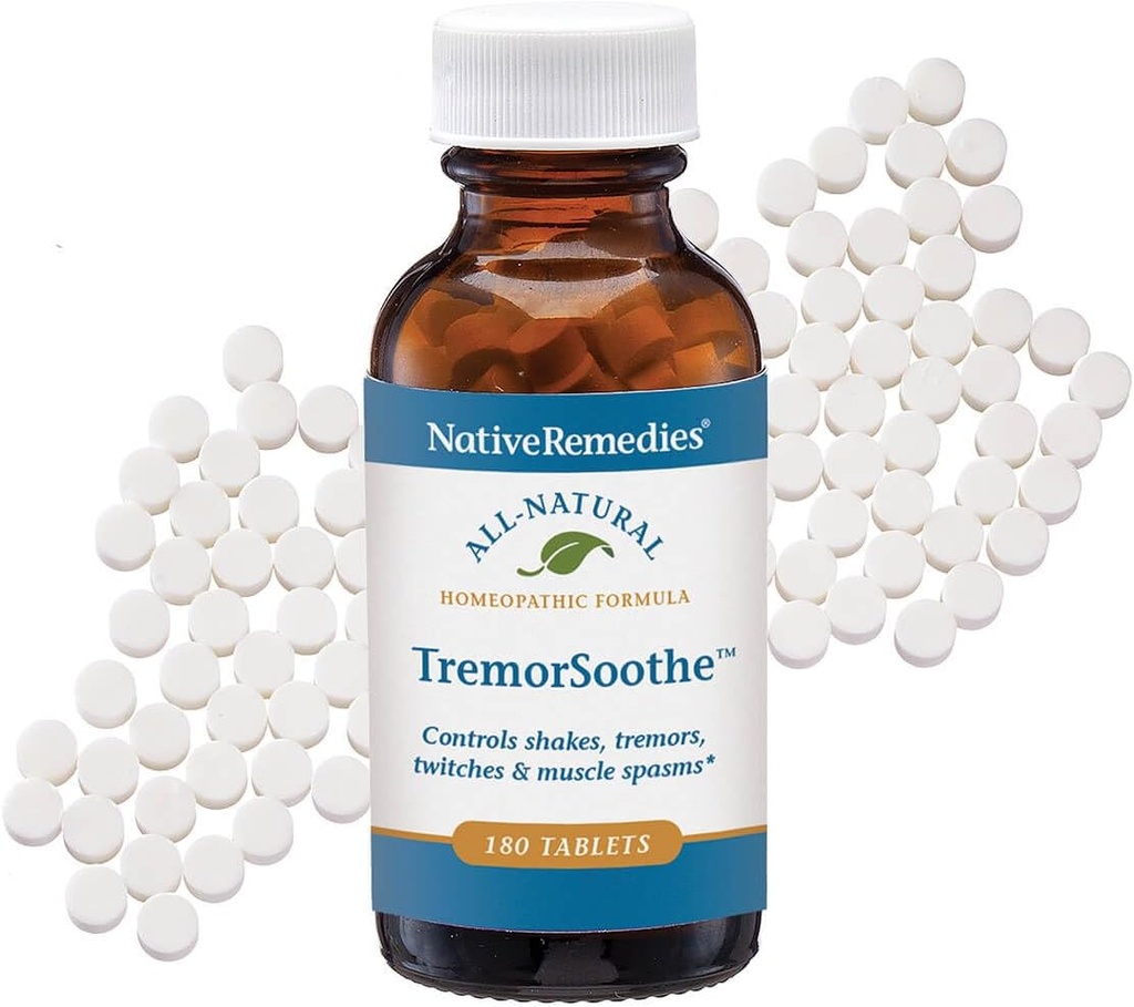 Native Remedies TremorSoothe - Natural Homeopathic Formula to Temporarily Control Shakes, Tremors, Muscle Spasms and Twitches -180 Tablets