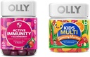 OLLY Gummy Aktyvus Imunitetas + Elderberry 45 Gummies & Vaikai Multivitaminų Gummy Worms 70 Count