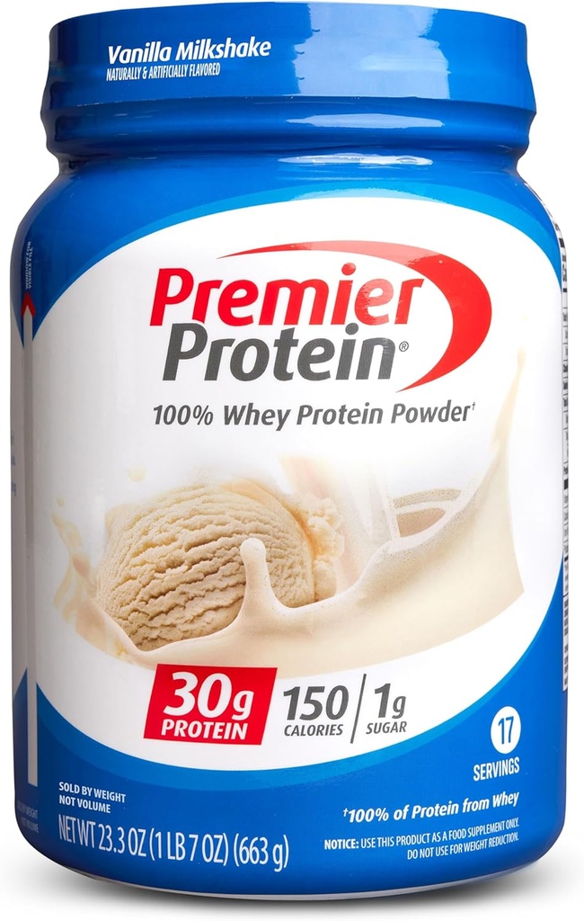 Premier baltymų milteliai, Vanilla Milkpurtch, 30g baltymų, 1g cukraus, 100% išrūgų baltymų, Keto Friendly, No Soy, Gluten Free, 23,3 oz (17 Paslaugos)