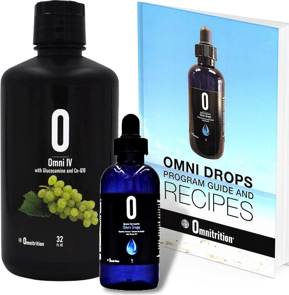 Omnitrition Omni Drop Bundle - apima du produktus: Omni lašai dieta lašai su vitaminu B12-4 oz su programos vadovas ir Omni IV (Omni 4) Skysti vitaminai ir mineralai su gliukozamino ir Co- Q10