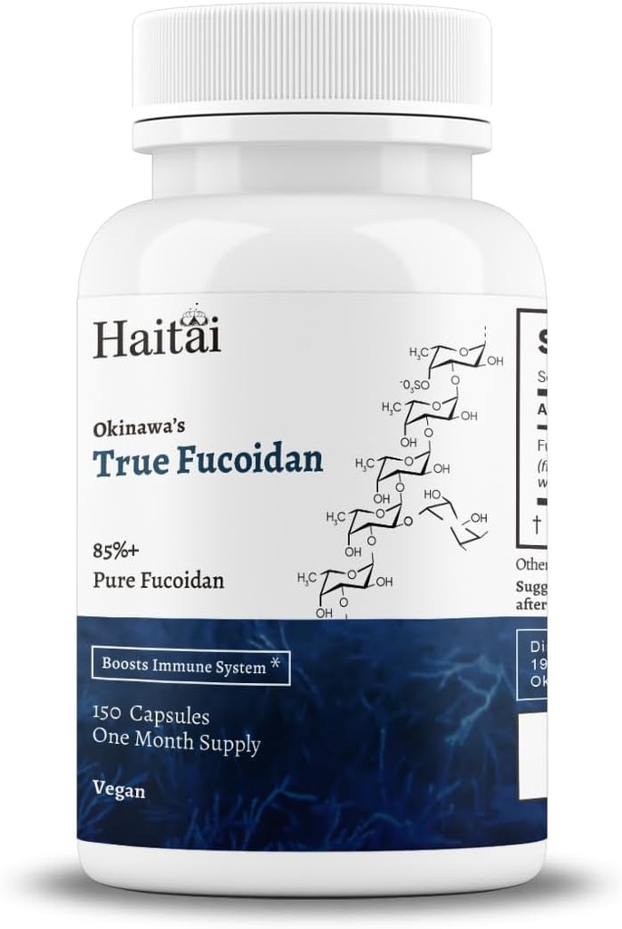 Okinawa 's True Fucoidan - 85% + Pure Fucoidan, Blue Zone Product, ekstraktas iš Mozuku Seaweed (Okinawa, Japonija) - Non- GMO, Gluten Free, Vegan Friendly - 30 dienų tiekimo