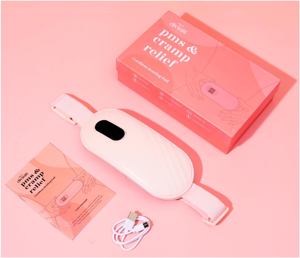 Nešiojamasis šildymo pagalvėlė laikotarpio rampos - Laikotarpis Cramm Relief Menstrual Šildymo Pad Vibracijos Šildymo Pad Skausmas, Įkraunamas Akumuliatorius, Cordless - Bevielis Šildymo Pad su Massager Girlfriendly Dovanos