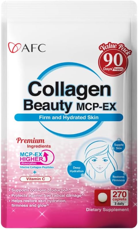 ACL Japan Collagen Grožio MCP- EX su Marine Collagen Peptide, 1.5X Geriau absorbcija nei kiti kolagenas, Anti- senėjimo, odos, plaukų, nagų, kaulų ir sąnarių, moterims ir vyrams, 90 dienų tiekimo