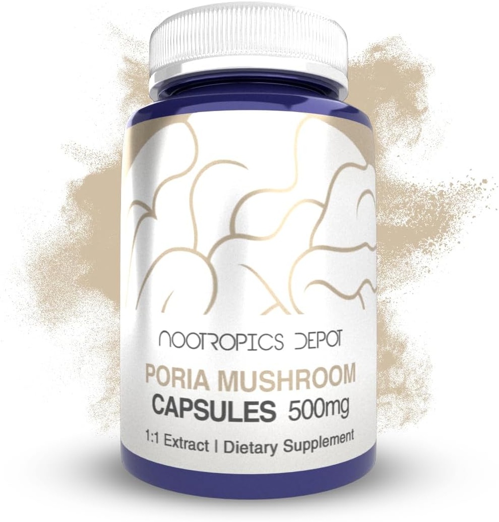 Nootropics Depot Poria Mushroom Capsules | 500mg | 60 Count | Wolfiporia extensa